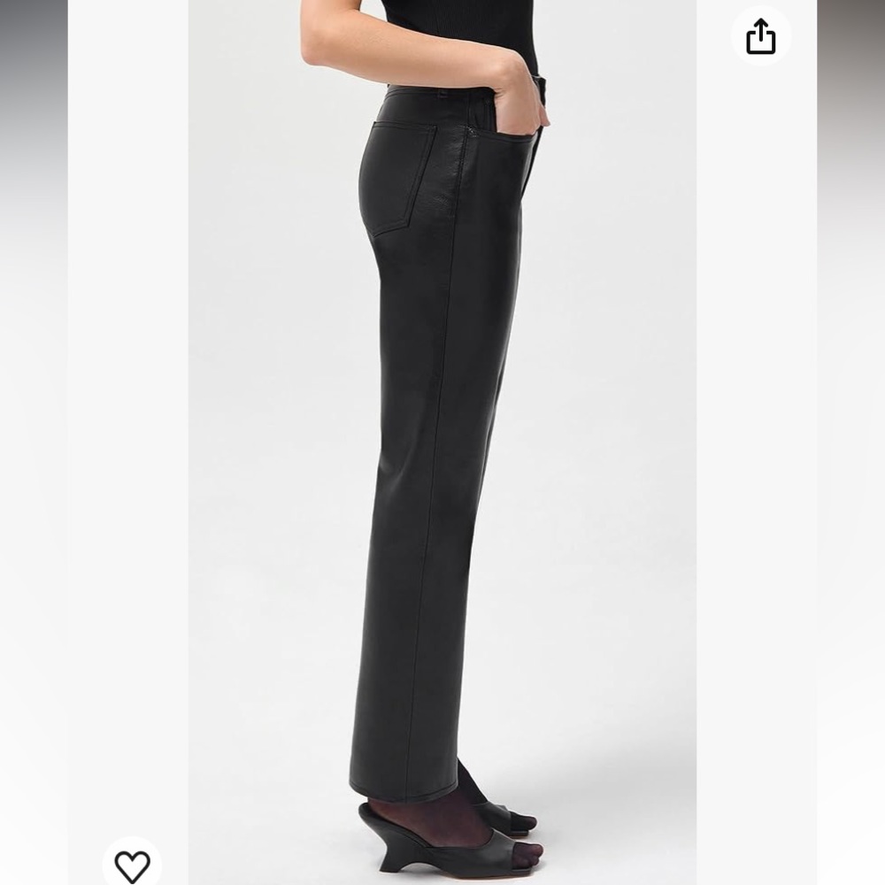 NWT AGOLDE Recycled Leather Mid Rise Relaxed fit Boot Cut Bootcut Pants Trousers - Picture 10 of 16